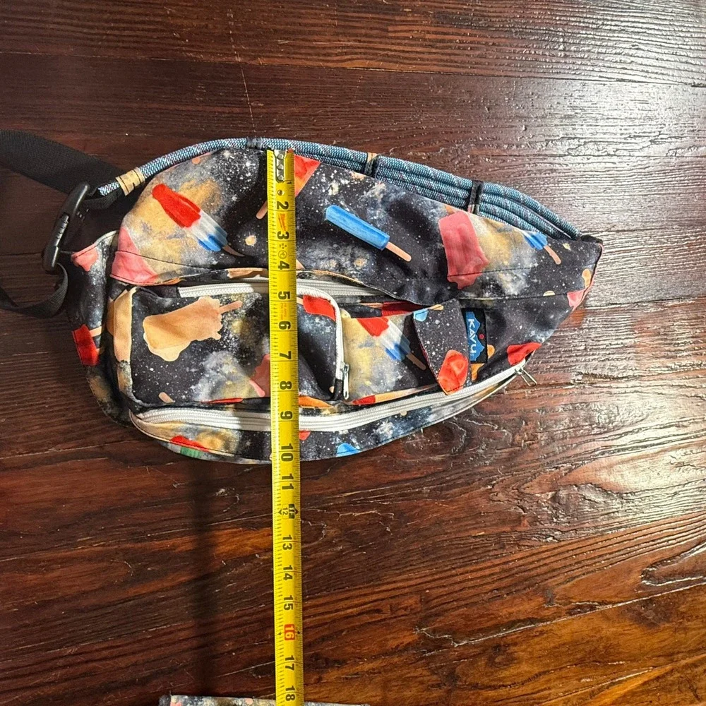 KAVU Rope Sling Bag and Wallet Set Festival Multicolor Popsicle Space‎ Print